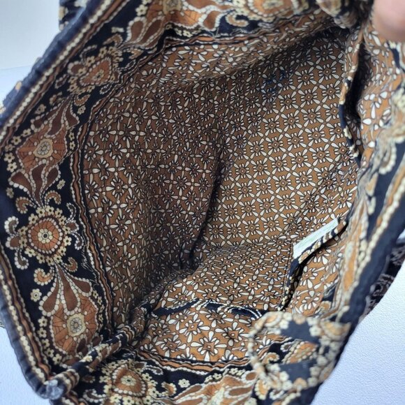 Vera Bradley Retired Pattern Caffé Latte Quilted Bag Handbag Large Black/Brown - Picture 6 of 12
